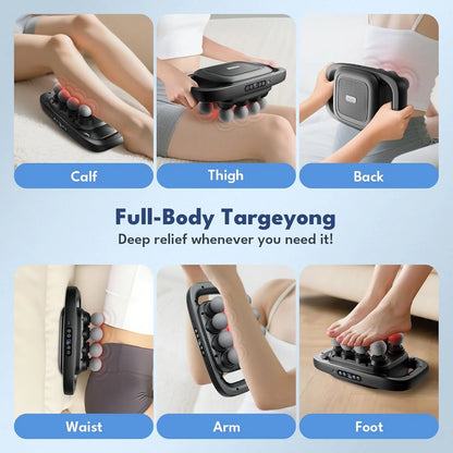 8 Head Massage Gun/مسدس تدليك بثمانية رؤوس_ for Back, Shoulders, Legs, & Muscle Pain Relief