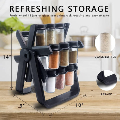 Spice Rack Organizer/منظم رف التوابل With 18 Spice Jars