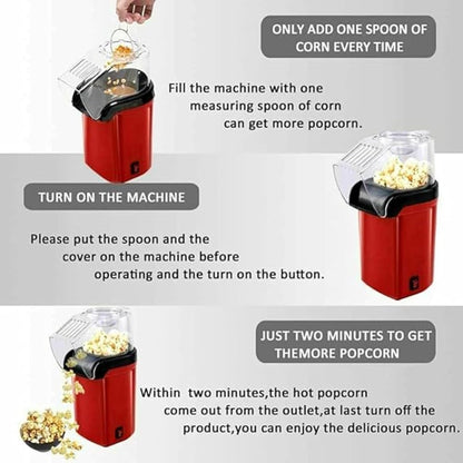 Mini Home Popcorn Maker/صانعة الفشار المنزلية الصغيرة with Measuring Cup and Removable Lid