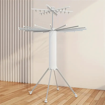 Foldable 360° Rotating Clothes Drying Stand/حامل تجفيف ملابس قابل للطي يدور 360 درجة | | Aluminum Tripod Laundry Rack