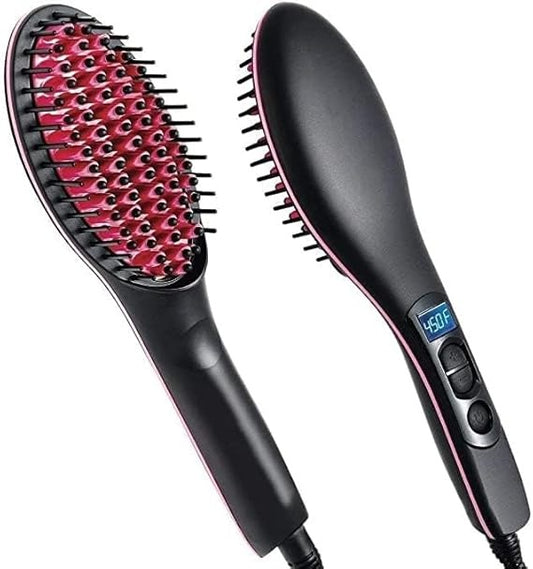 Szentpeter Simply 2 in 1 Hair Curler and Straightener Brush/فرشاة تجعيد وتمليس الشعر